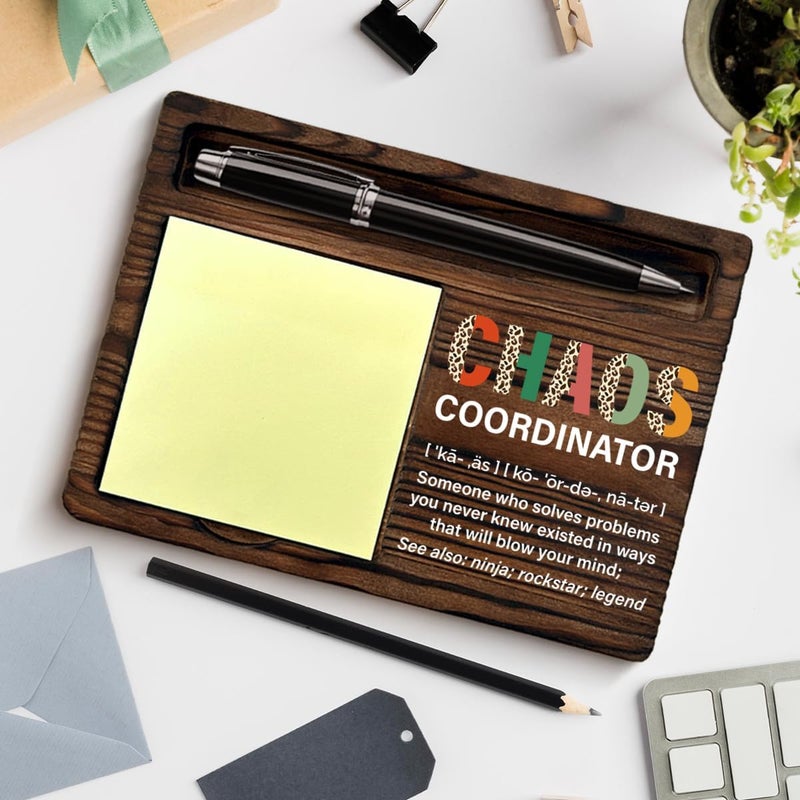 QODMGD Chaos Coordinator Gifts for Women, Thank You Gifts for Leader Coworker Boss Teacher Nurse, Chaos Coordinator Definition Sticky Note Holder for Desk - Image 4
